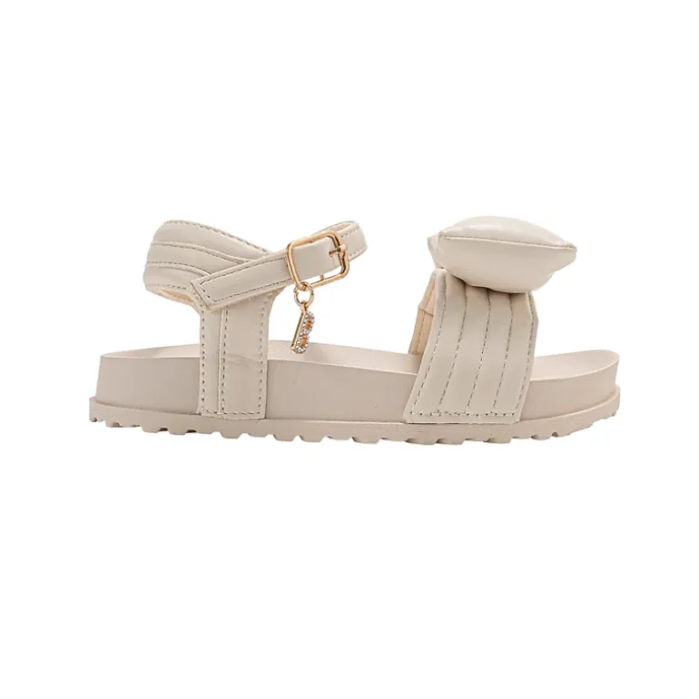bebe Girl's Bow Accent Platform Sandals with Ankle Strap
