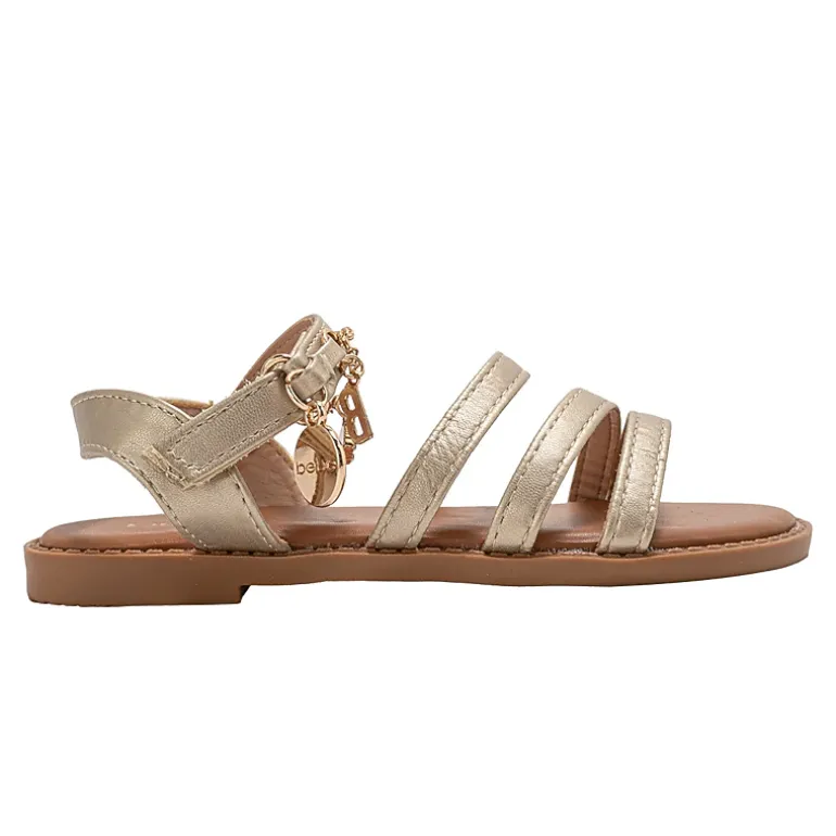 bebe Girl's Fashion Sandals - Dressy Shoes with Decorative Chain and Charms