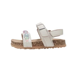 bebe Girl's Footbed Sandals with Beaded Floral Embellishments