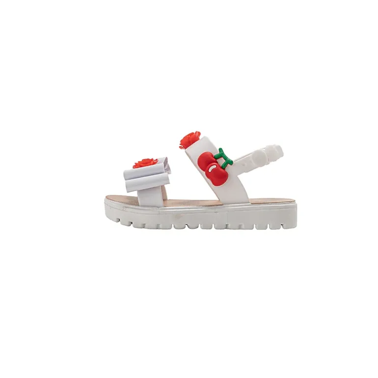 bebe Girl's Footbed Slide Sandals with Buckle Straps and Charm Accents