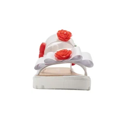 bebe Girl's Footbed Slide Sandals with Buckle Straps and Charm Accents