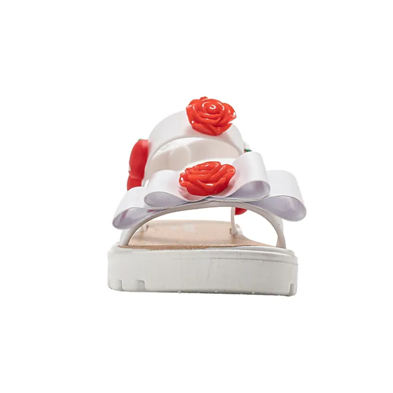bebe Girl's Footbed Slide Sandals with Buckle Straps and Charm Accents