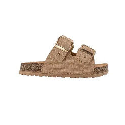 bebe Girl's Footbed Slide Sandals with Cherry Accents