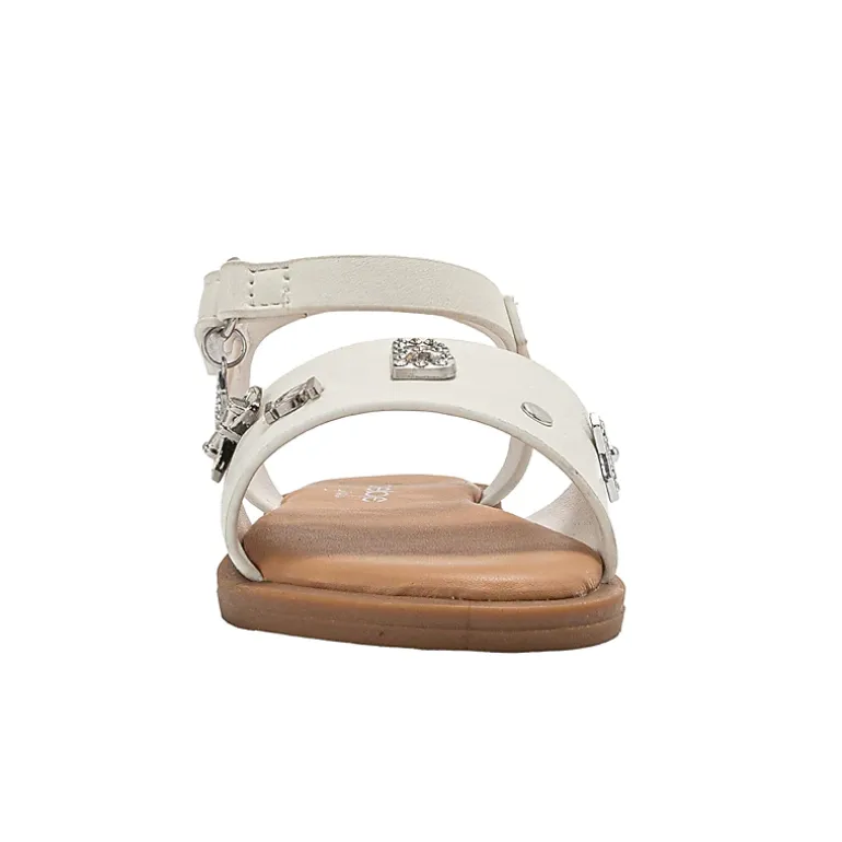 bebe Toddler Girl's’ Fashion Sandals - Dressy Shoes with Decorative Metal Charm