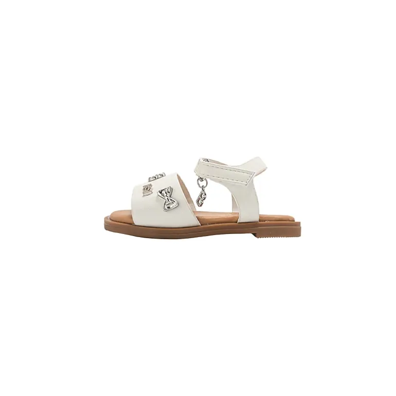 bebe Toddler Girl's’ Fashion Sandals - Dressy Shoes with Decorative Metal Charm