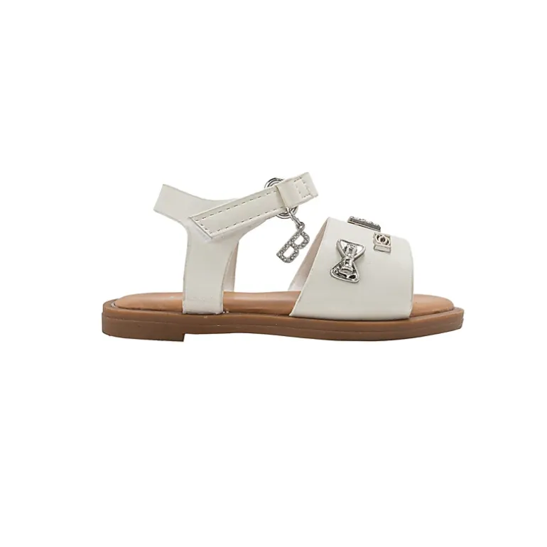 bebe Toddler Girl's’ Fashion Sandals - Dressy Shoes with Decorative Metal Charm