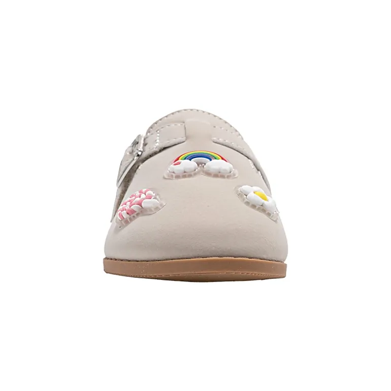 bebe Toddler Girl’s Sandals - Fashion Slip-On Mule Sandals with Charms, Cute Flat Summer Shoes for Little Girls