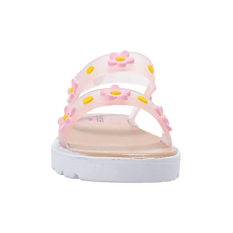 bebe Toddler Girl's Sandals with Back Strap and Daisy Detail