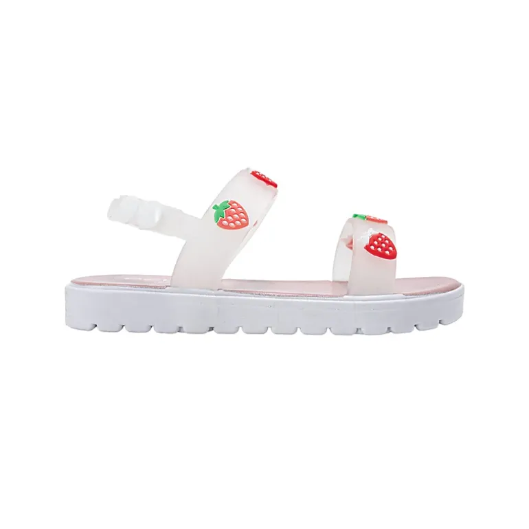 bebe Toddler Girl's Strawberry Charm Sandals with Adjustable Heel Strap
