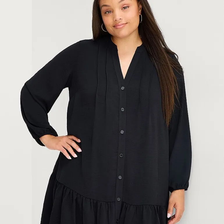 Be by CHETTA B Womens Plus 3/4 Sleeve Shirt Dress