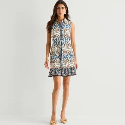 Be by CHETTA B Womens Sleeveless Floral Fit + Flare Dress