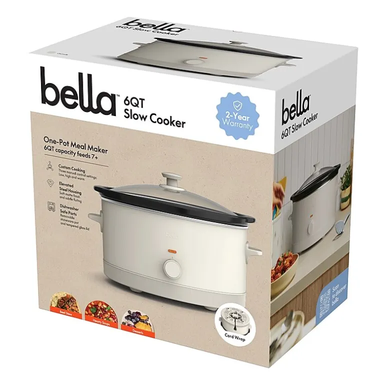 bella 6Qt Manual Slow Cooker, Fits-anywhere™ kitchenware