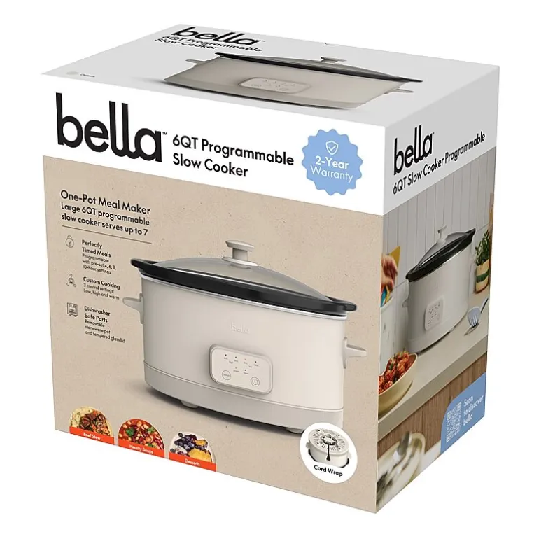 bella 6qt Programmable Slow Cooker, Fits-anywhere™ kitchenware