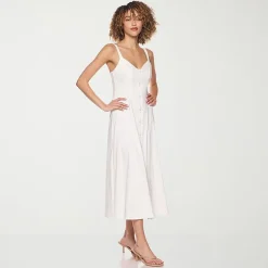 belle vie Womens Midi Sweetheart Neck Sleeveless Fit + Flare Dress