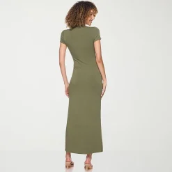belle vie Womens Short Sleeve Shirt Dress