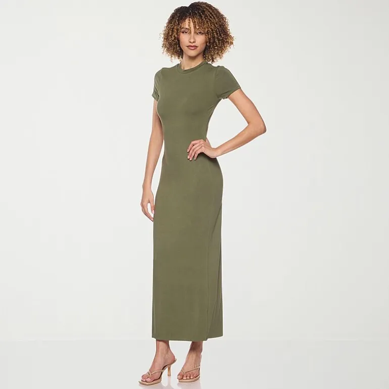 belle vie Womens Short Sleeve Shirt Dress