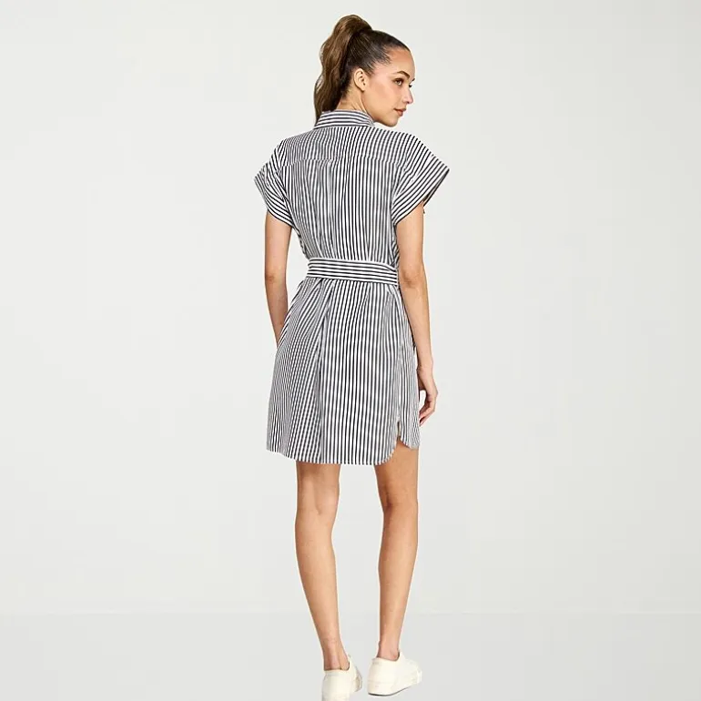belle vie Womens Short Sleeve Shirt Dress