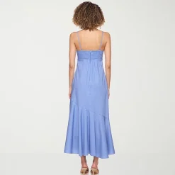belle vie Womens Sleeveless Midi Wrap Dress