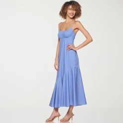 belle vie Womens Sleeveless Midi Wrap Dress