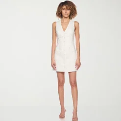 belle vie Womens V Neck Sleeveless Sheath Dress