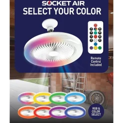 Bell + Howell Socket Air Infoor White With Remote Control And Rgb Colors Ceiling Fan