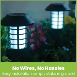 Bell + Howell Solar Powered Pathway and Garden Lights with 2 Lighting Modes - Set of 2