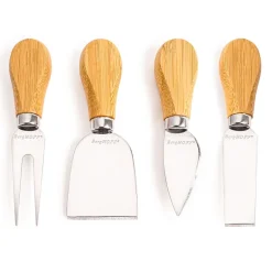 BergHOFF Bamboo Round Covered Cheese Board and Tool Set