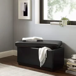 Berlinda Faux Leather Rectangular Storage Ottoman