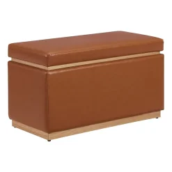 Berlinda Faux Leather Rectangular Storage Ottoman