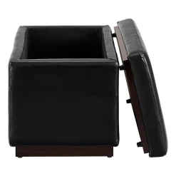Berlinda Faux Leather Rectangular Storage Ottoman
