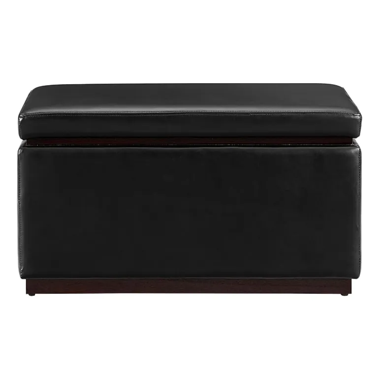 Berlinda Faux Leather Rectangular Storage Ottoman