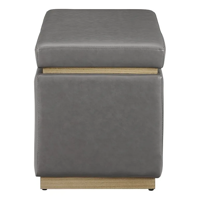 Berlinda Faux Leather Rectangular Storage Ottoman