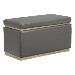 Berlinda Faux Leather Rectangular Storage Ottoman