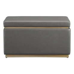 Berlinda Faux Leather Rectangular Storage Ottoman