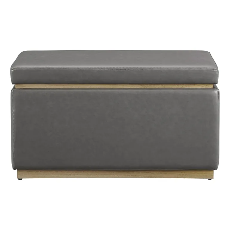 Berlinda Faux Leather Rectangular Storage Ottoman