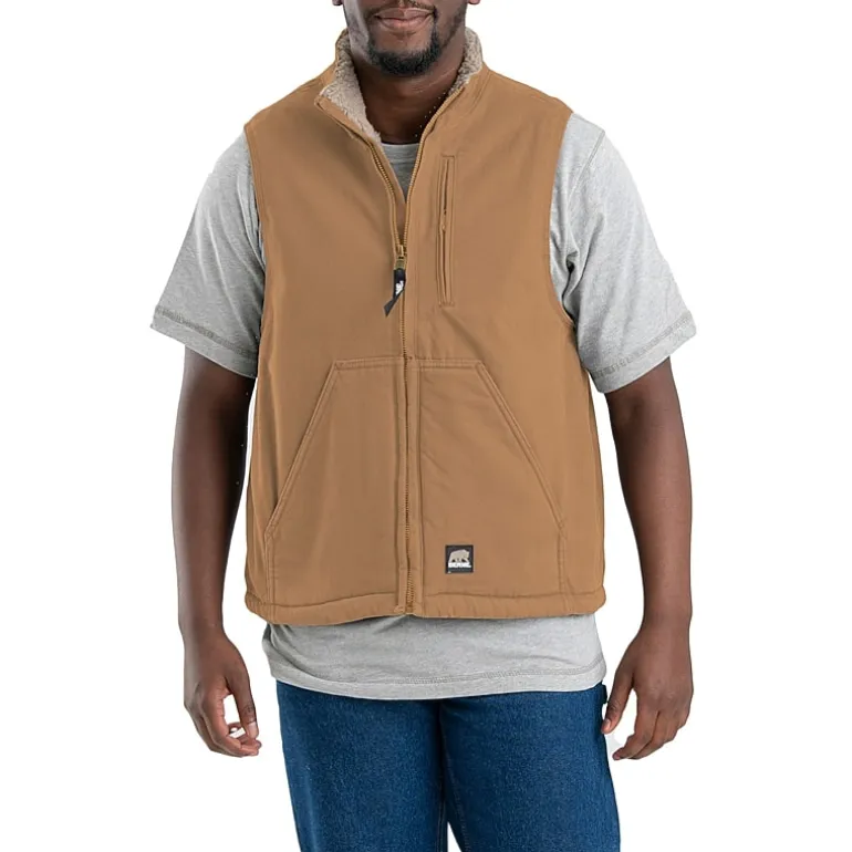 Berne Canyon Sherpa Lined Mens Fleece Lined Heavyweight Big and Tall Fleece Vest