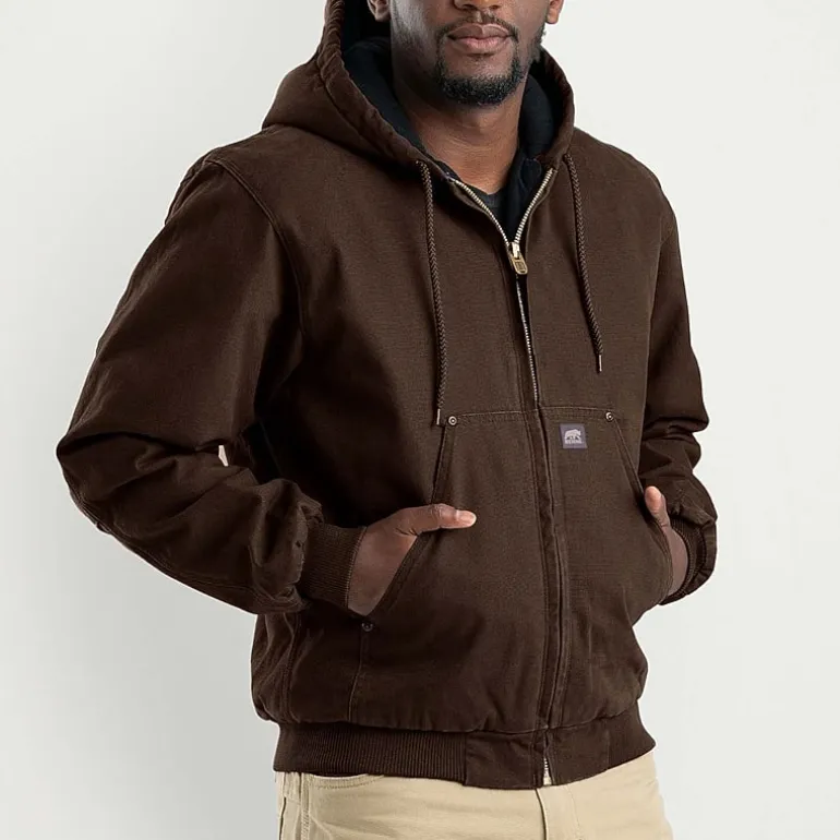Berne Highland Washed Duck Mens Hooded Heavyweight Big and Tall Work Jacket