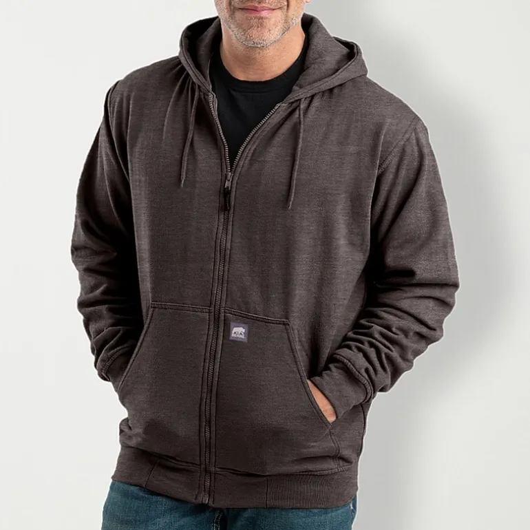Berne Mens Long Sleeve Fleece Zipper Big and Tall Hoodie