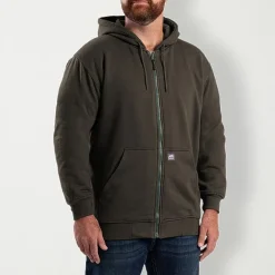 Berne Mens Long Sleeve Fleece Zipper Big and Tall Hoodie
