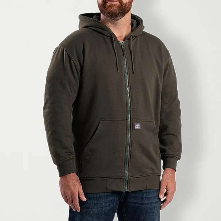 Berne Mens Long Sleeve Fleece Zipper Big and Tall Hoodie