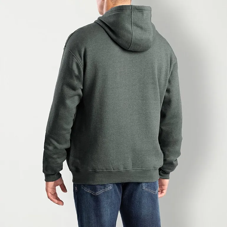 Berne Zippered Mens Long Sleeve Fleece Big and Tall Hoodie