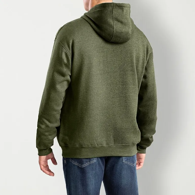 Berne Zippered Mens Long Sleeve Fleece Big and Tall Hoodie