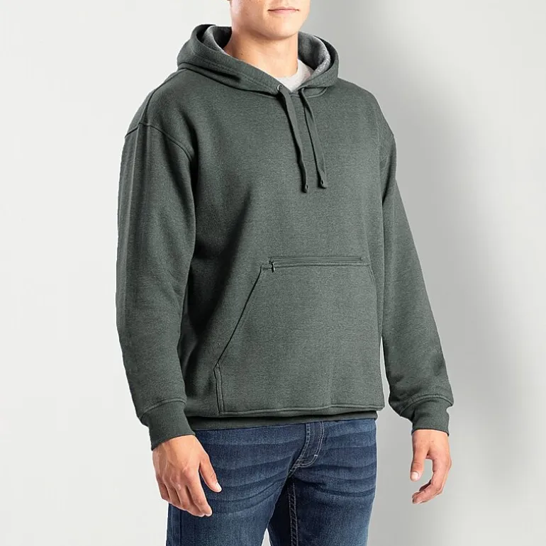 Berne Zippered Mens Long Sleeve Fleece Big and Tall Hoodie
