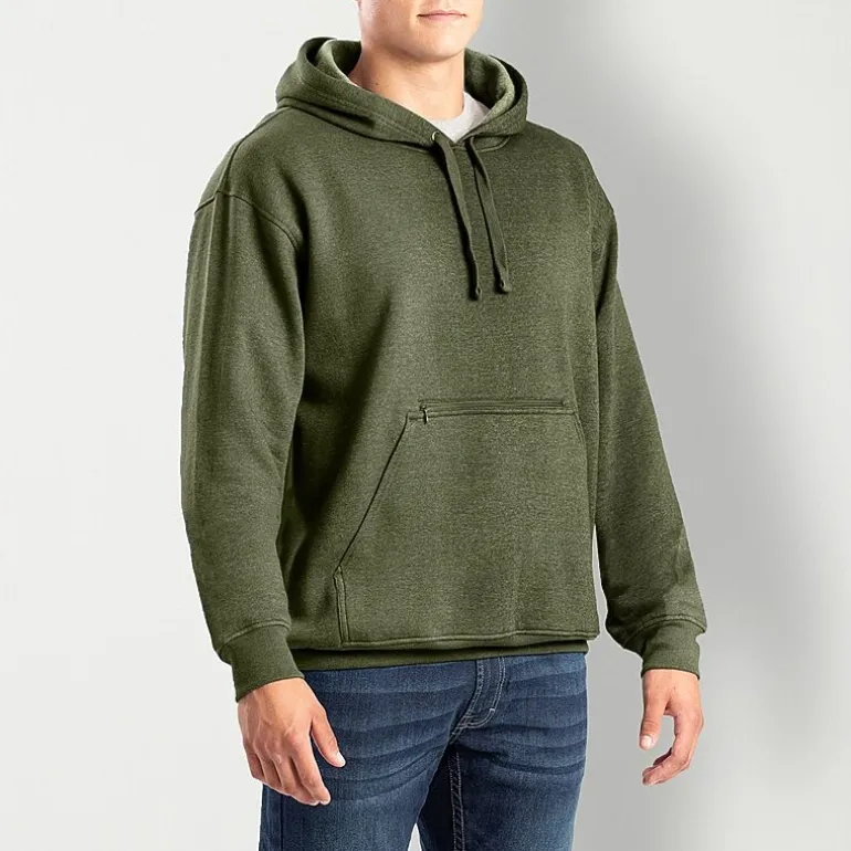 Berne Zippered Mens Long Sleeve Fleece Big and Tall Hoodie