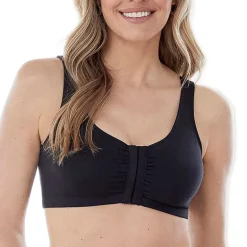 Bestform Comfortable Unlined Wireless Cotton Stretch Sports Bra with Front Closure- 5006014