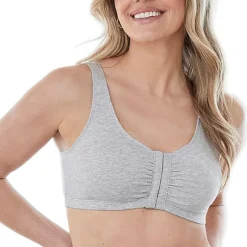 Bestform Comfortable Unlined Wireless Cotton Stretch Sports Bra with Front Closure- 5006014