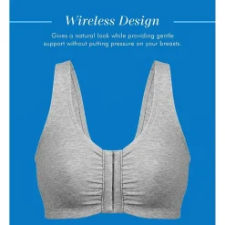 Bestform Comfortable Unlined Wireless Cotton Stretch Sports Bra with Front Closure- 5006014