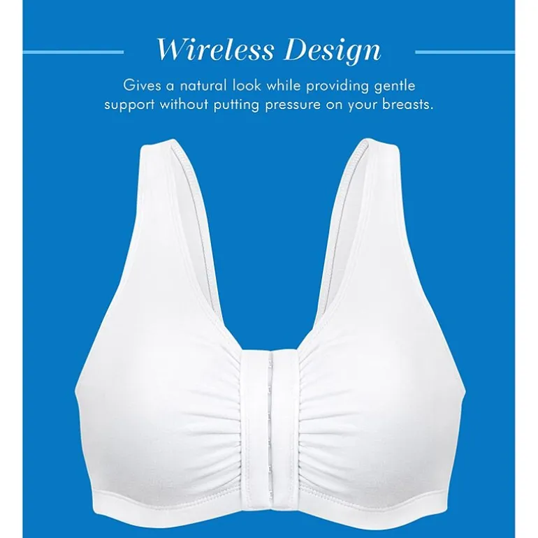 Bestform Comfortable Unlined Wireless Cotton Stretch Sports Bra with Front Closure- 5006014