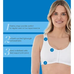 Bestform Comfortable Unlined Wireless Cotton Stretch Sports Bra with Front Closure- 5006014