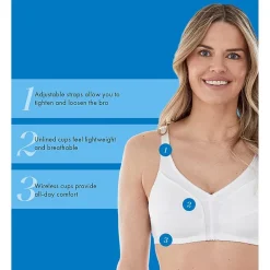 Bestform Comfortable Wireless Cotton Bra with Unlined Seamed Cups-5006825